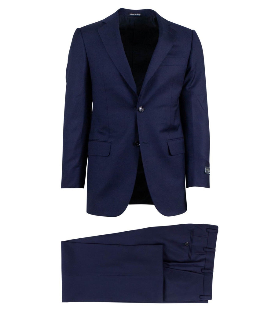 Drop 8 Solid Wool Two Button Suit - Navy Blue
