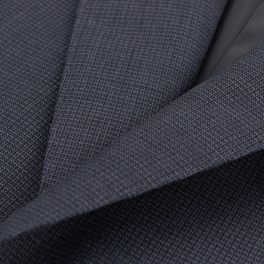Drop 6 Micro Checked Wool Two Button Suit - Black