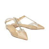 Nosy Strass Satin/PVC Flats - Nude
