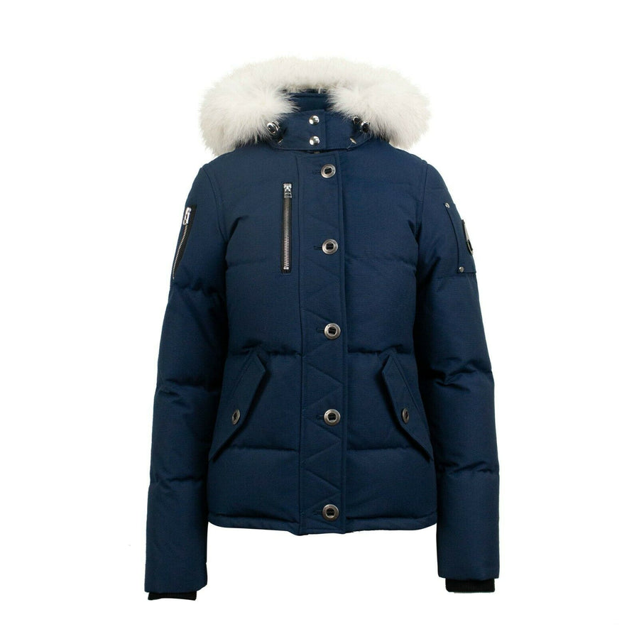 Women's '3Q' Short Hooded Down Coat - Jasper Blue