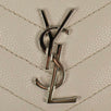 YSL Grain De Poudre Embossed Card Case - Icy White