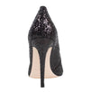 Glitter Peep Toe Bow Pumps - Black