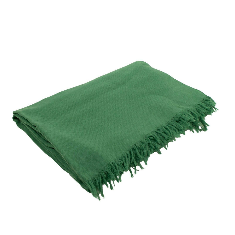 Cashmere Blend 'H' Stitched Blanket - Green