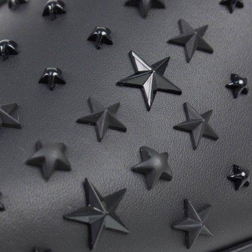 Sloane Leather Star Embellished Loafers - Black