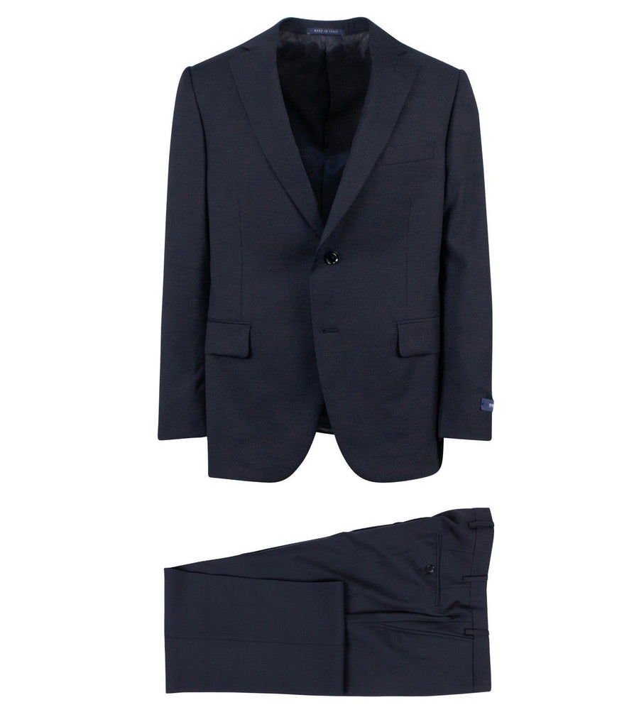 Drop 4 Shadow Striped Wool Two Button Suit - Navy