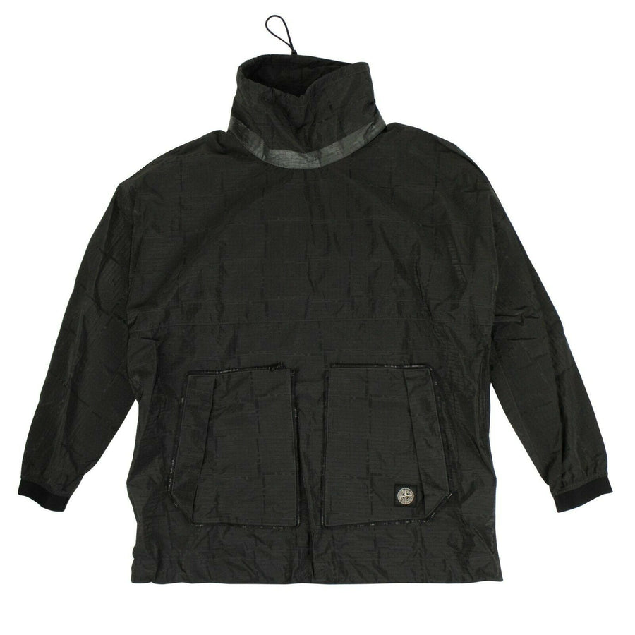 Nylon Check Print Jacquard Jacket - Black