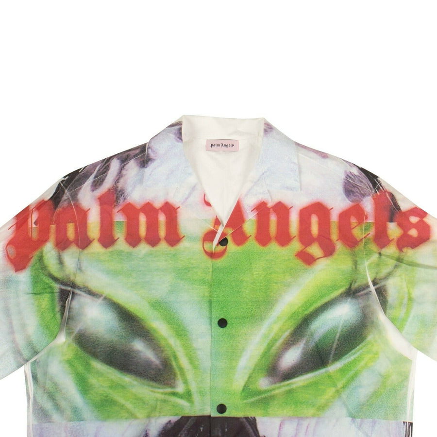 Alien Print Bowling Shirt - White