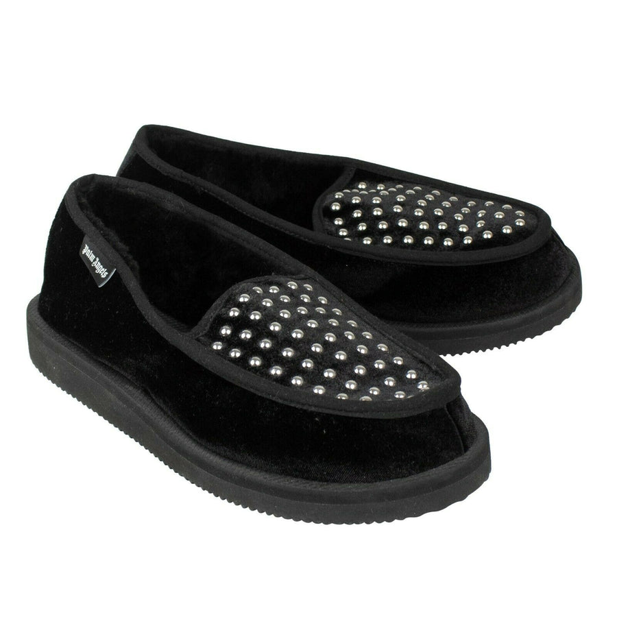 Palm Angels x Suicoke Velvet Studded Slippers - Black