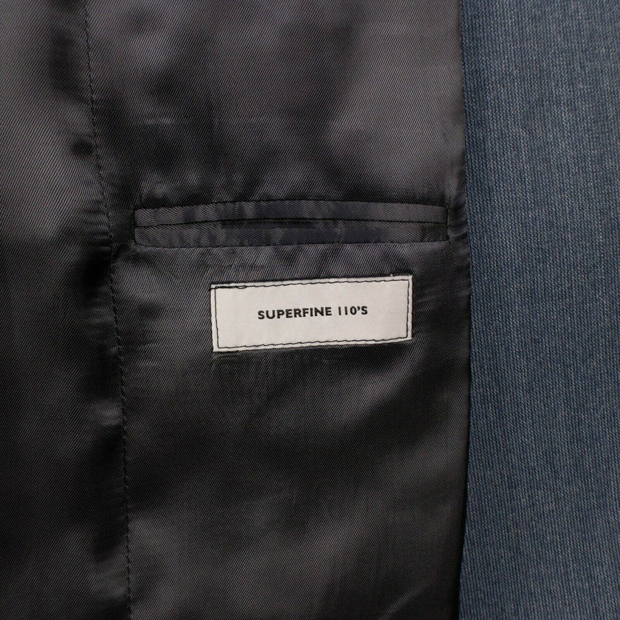 Drop 6 Wool 3 Roll 2 Button Classic Fit Suit - Blue