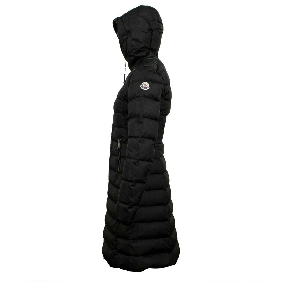 'Talev' Down Filled Quilted Puffer Long Coat - Black