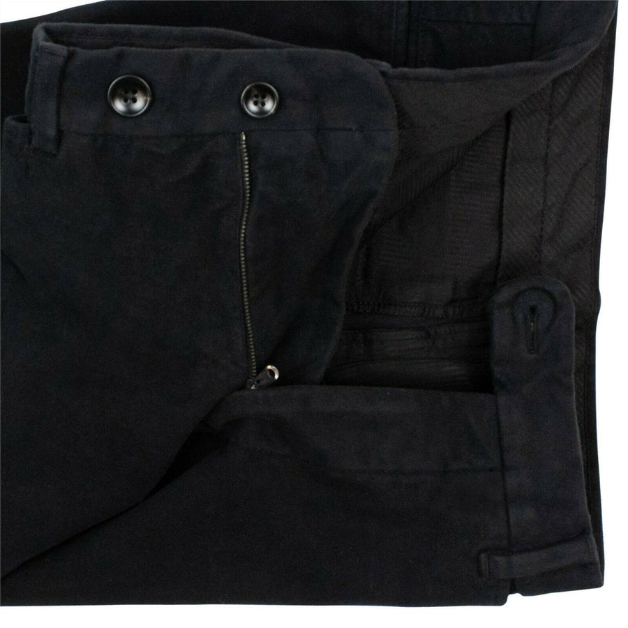 Cotton Blend Suede Pants - Black