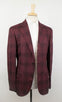 Tartan Check Wool Blend 3 Roll 2 Button Sport Coat - Red