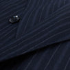 Thick Multi Stripe Double Breasted Suit - Black