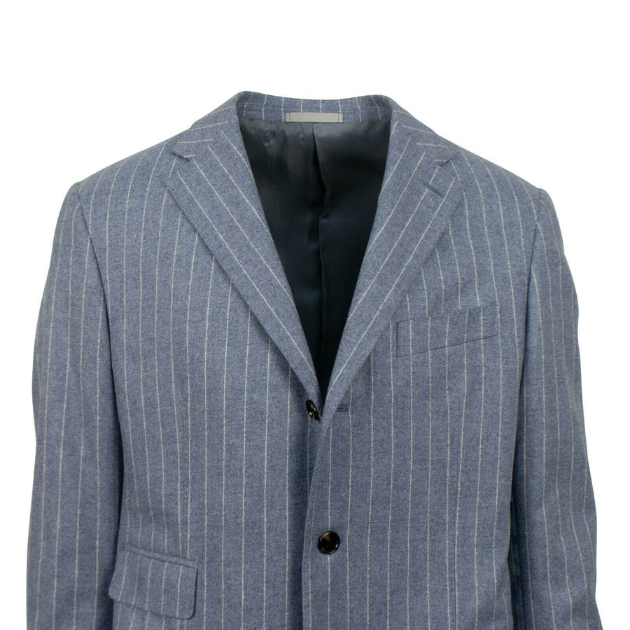 Drop 7 3 Roll 2 Button Trim Fit Wool Suit - Blue