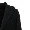Textured Wool Blend Two Button Hooded Sport Coat - Black