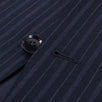 Drop 7 Striped Wool Two Button Suit - Black