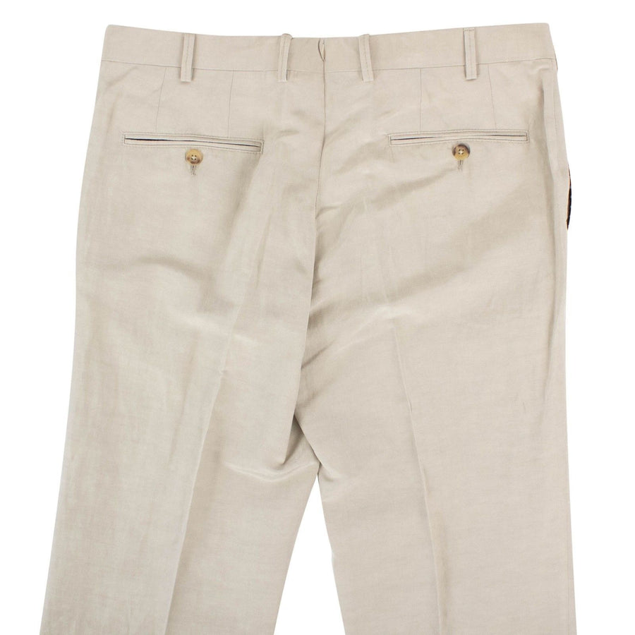 Beige Silk Blend Pants