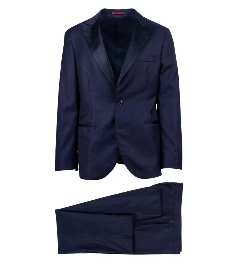 Wool Suit Tuxedo - Navy Blue