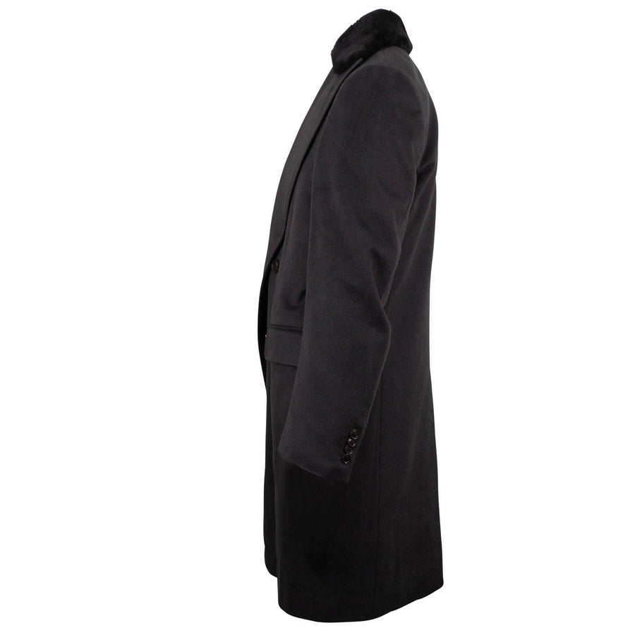 Green Cashmere Double Breasted Wool Classic Fit Coat