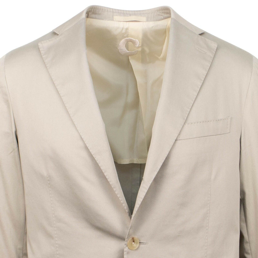 Dop 8 Cotton 3 Roll 2 Button Slim Fit Suit - Tan