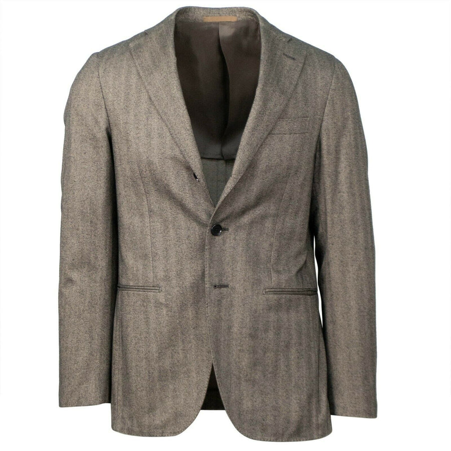 Drop 8 Cotton Herringbone 3 Roll 2 Button Sport Coat - Brown