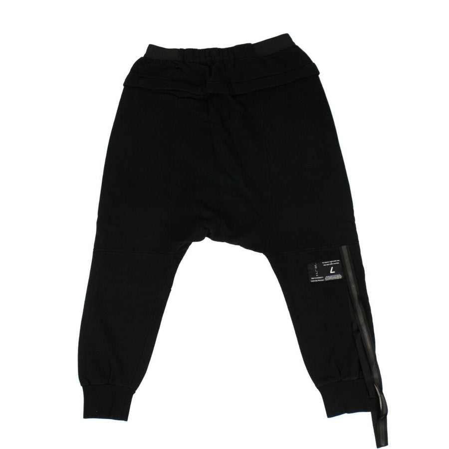 Cotton Drop-Crotch Sweatpants - Black