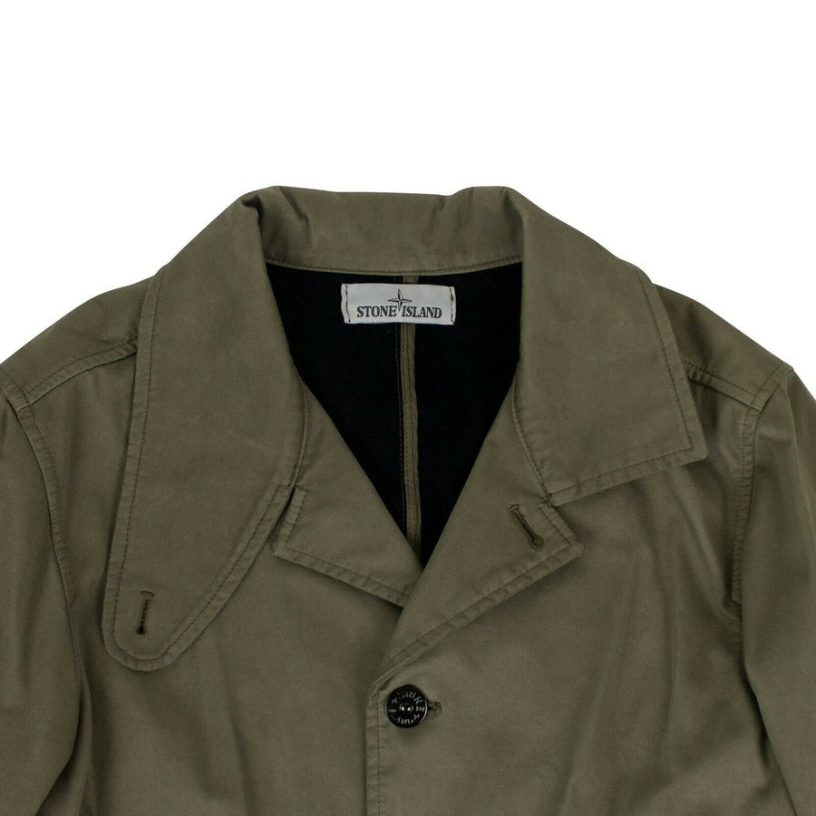 '43531 Raso Gommato Flock' Trench Coat - Green