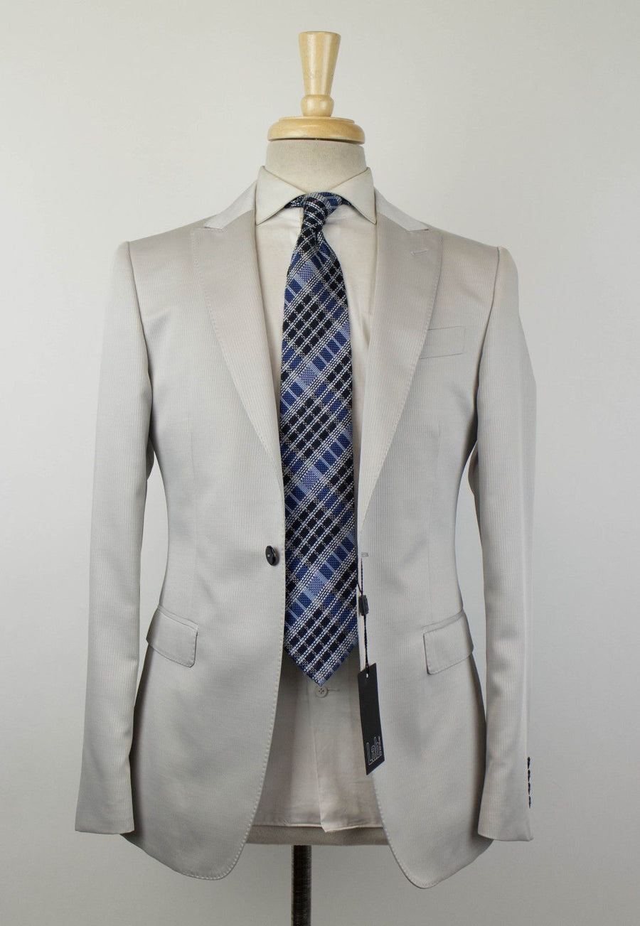 Striped Wool Blend 1 Button Sport Coat - White
