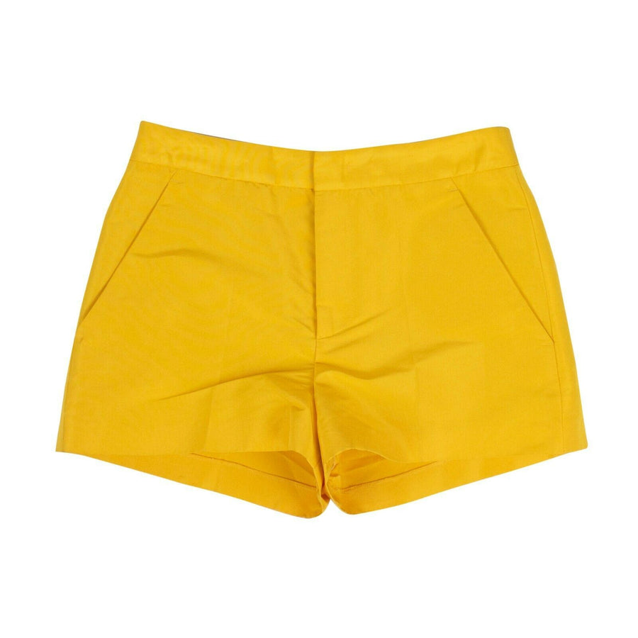 Satin Tailored Shorts - Yellow