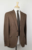 Glen Plaid Wool Blend 3 Roll Button Suit - Brown