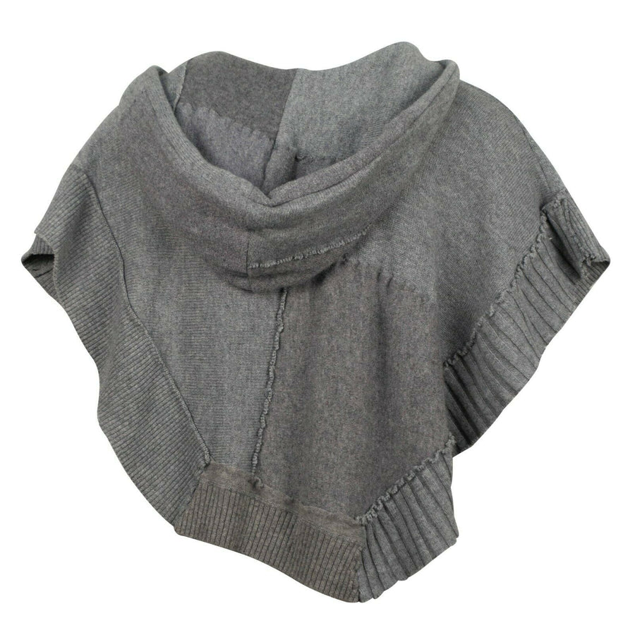 Patchmere Cropped Hoodie Poncho (O/S) - Gray