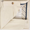 Cream Cotton Blend Dress Pants