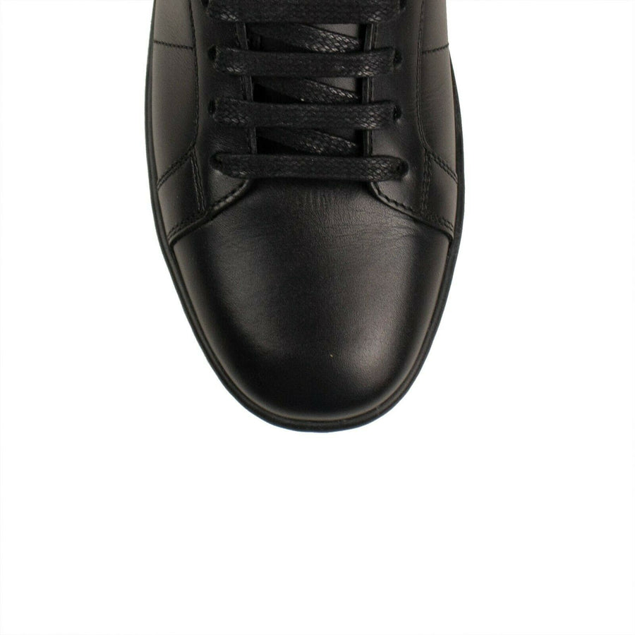 Wolly Leather High-Top Sneaker - Black