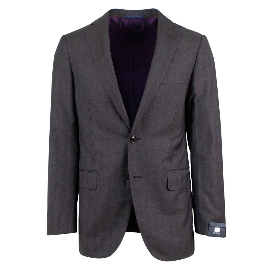 Drop 8 Striped Wool Two Button Suit - Charcoal Grey