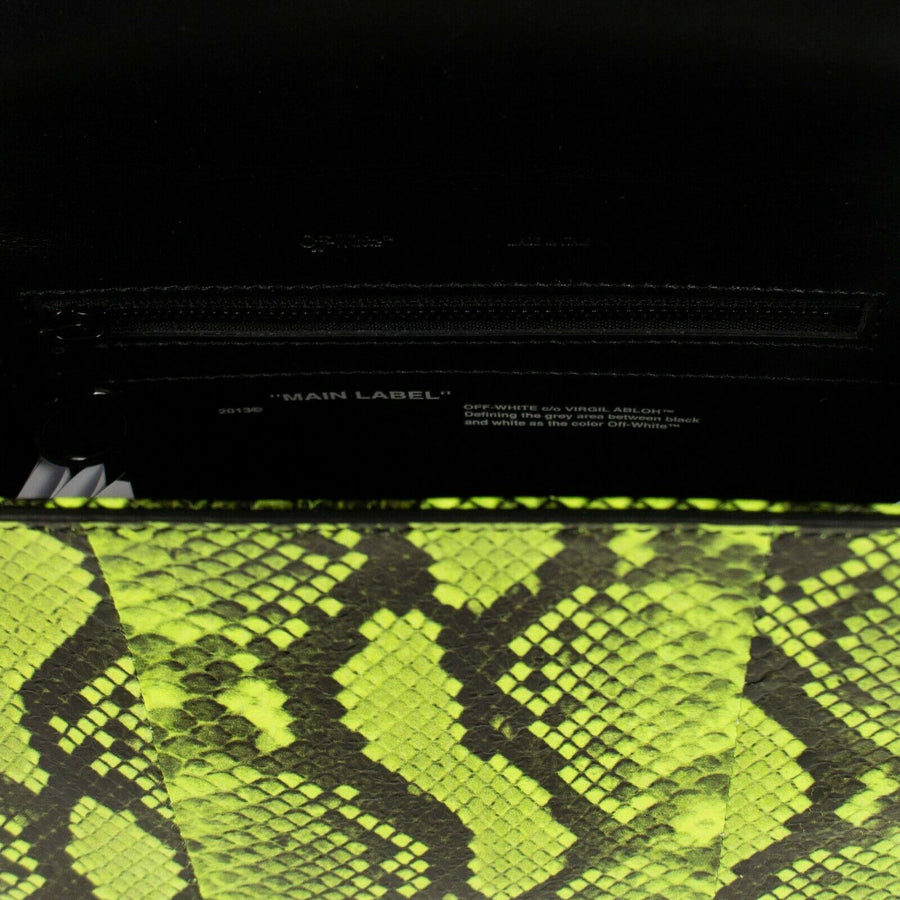 Snakeskin 'Binder Clip' Cross-Body Bag - Green
