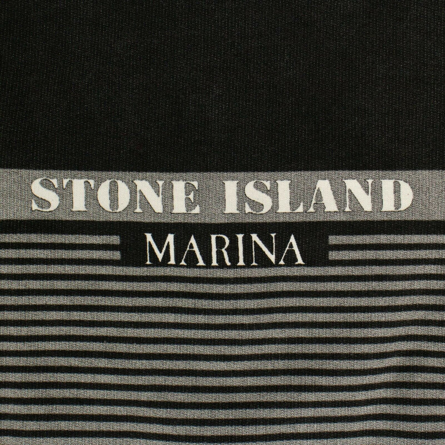 Cotton 'Marina' Striped Zip Up Sweatshirt - Black