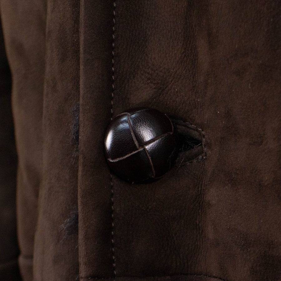 Caruso Suede Leather And Shearling Lined Topcoat - Brown