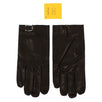 Black Calfskin Leather With Buckle Gloves