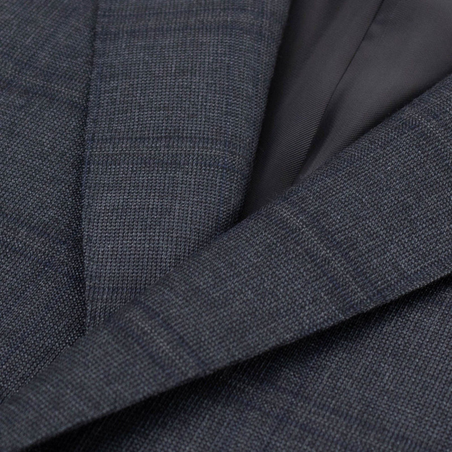 Drop 8 Checked Wool Two Button Suit - Gray