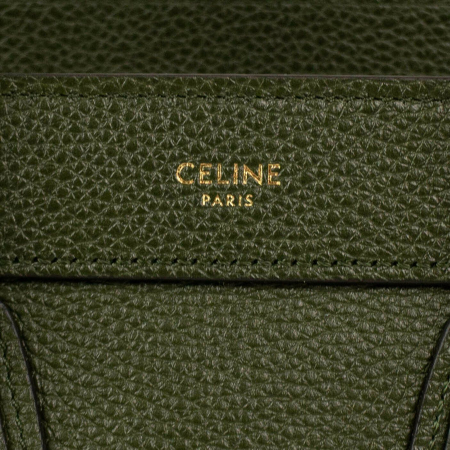 Drummed Calfskin Nano Luggage Cross Body Bag - Khaki