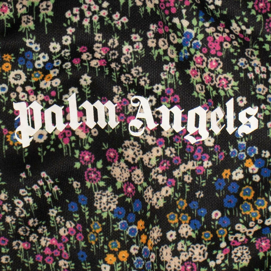 Stripe Floral Print Crop Track Jacket - Multi