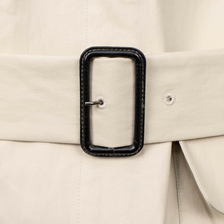 Cotton Long Trench Coat - Beige