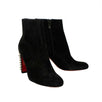 Suzi Folk 85mm Velour Boots Heels - Black