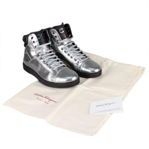 Stephen 2 Metallic Leather High-Top Sneakers - Silver