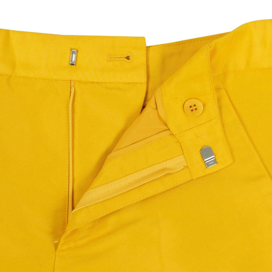 Satin Tailored Shorts - Yellow