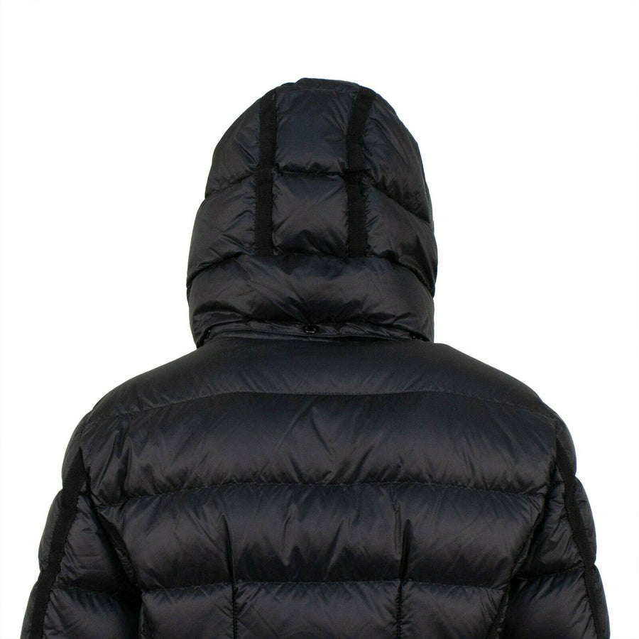 'Hermine' Down Filled Quilted Puffer Long Coat - Black