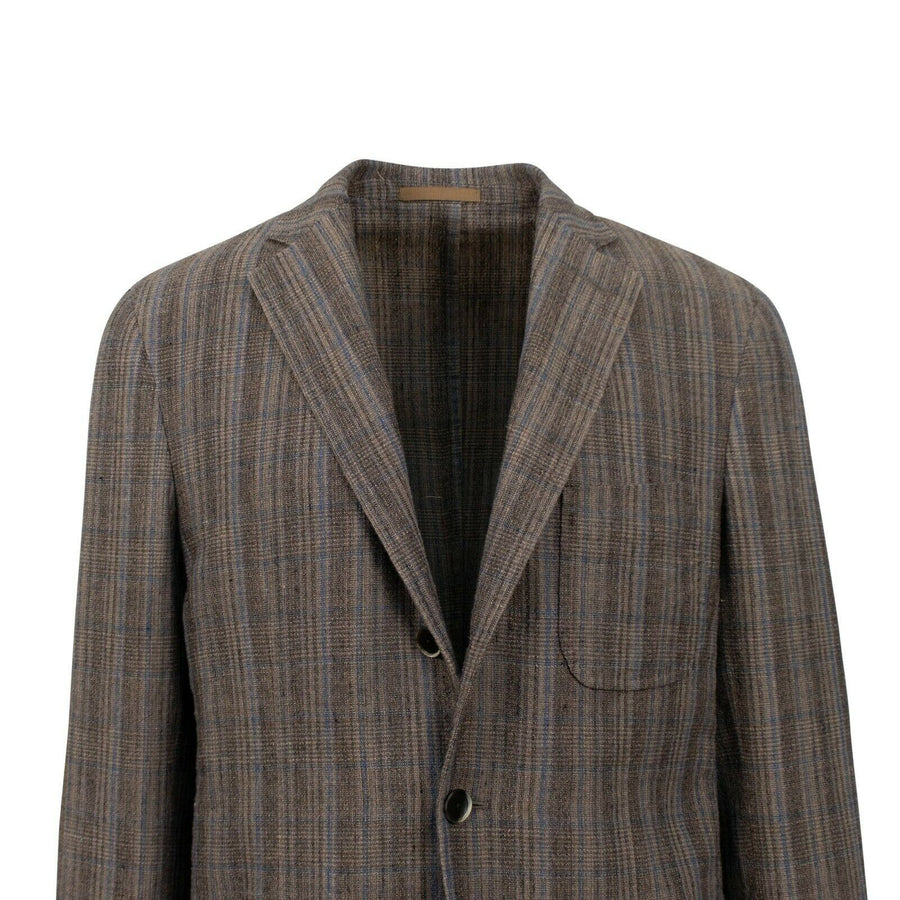 Drop 8 Plaid Two Button Wool Blend Sport Coat - Brown