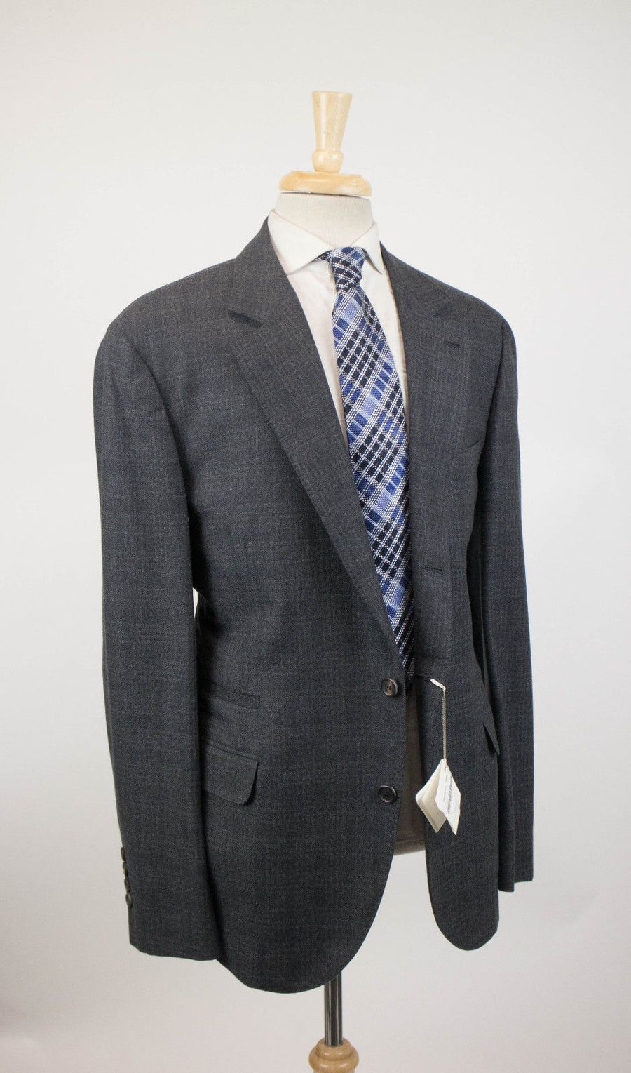 Cashmere Check 3/2 Button Sport Coat - Gray