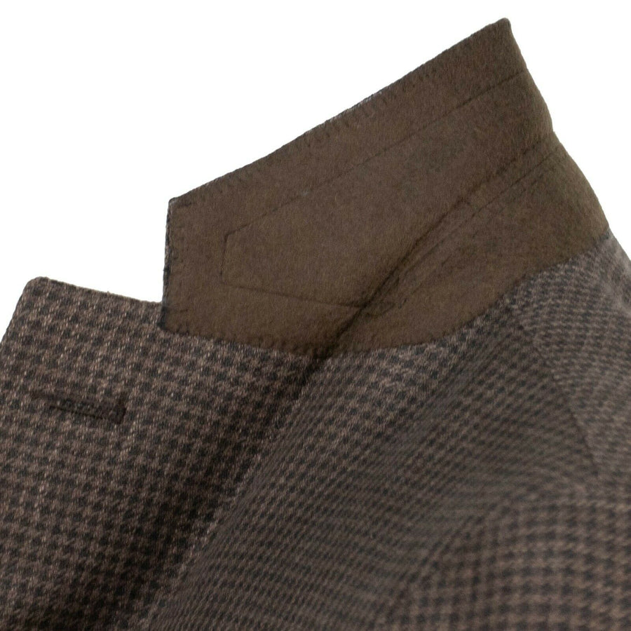 Drop 8 Houndstooth 3 Roll 2 Button Sport Coat - Brown