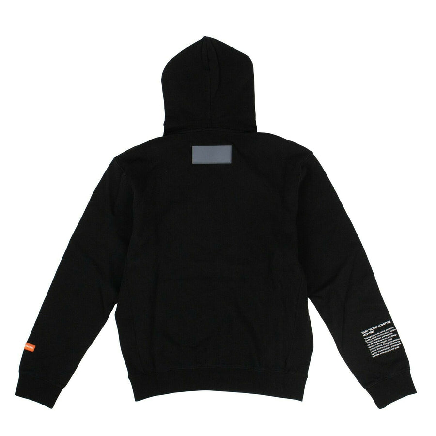 Cotton NASA Slogan Hoodie - Black